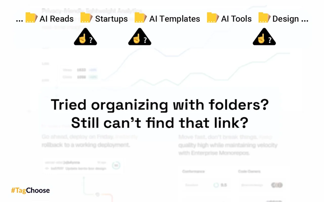 Illustration showing the confusion of traditional bookmark folders.