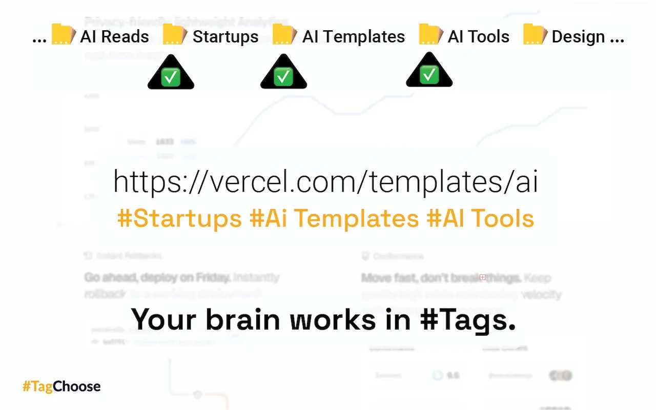 Illustration stating that your brain works in tags.